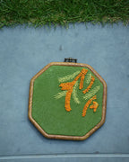 Green Embroidered Frame Small