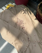 Naz Beige Embroidered Suit
