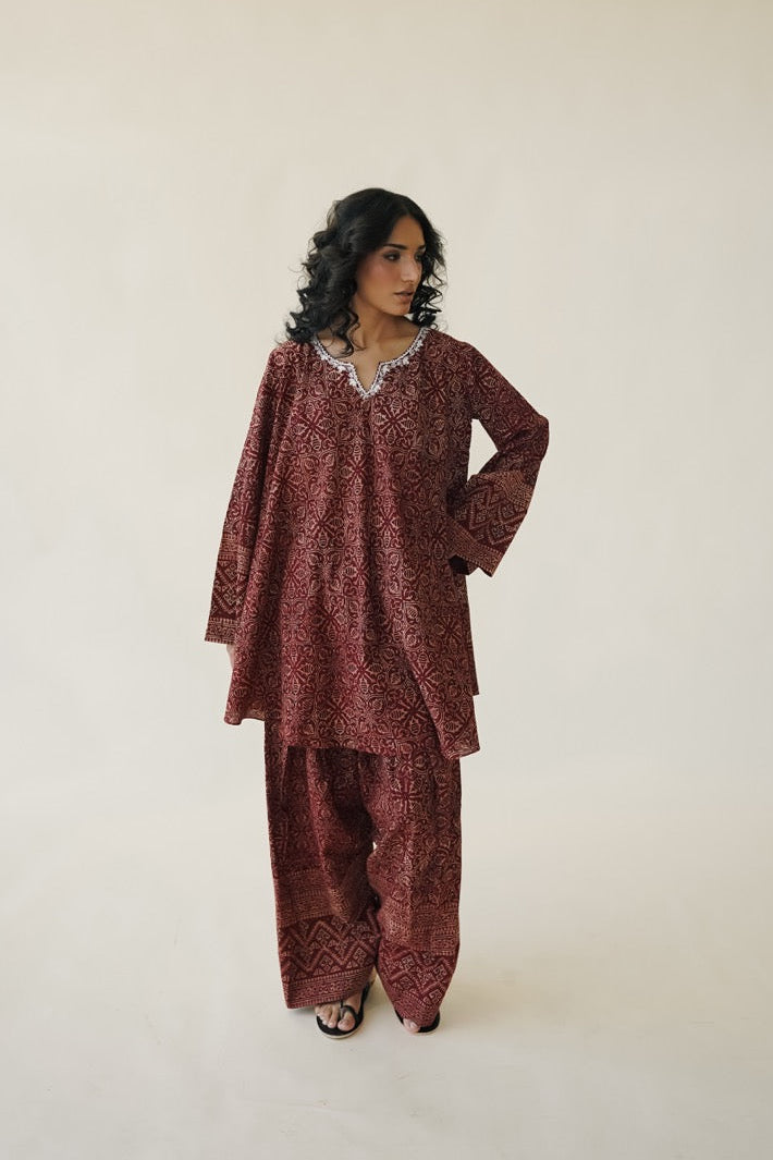 Surkh Ajrak 2 Pc Suit