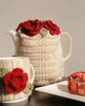 Beige Teacozy with Maroon flowers