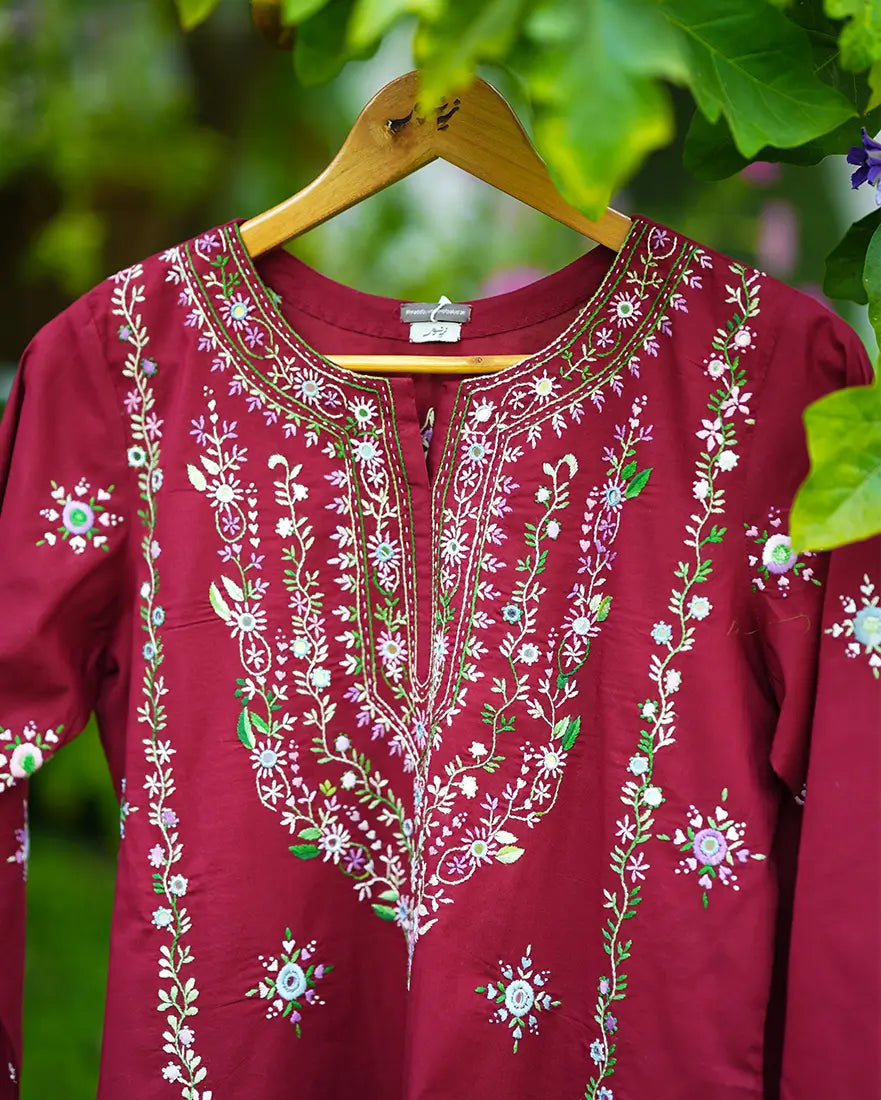 Kashaf Mehroon 2 Piece Suit