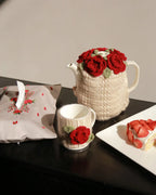 Beige Teacozy with Maroon flowers
