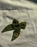 Embroidered Chestnut Bow