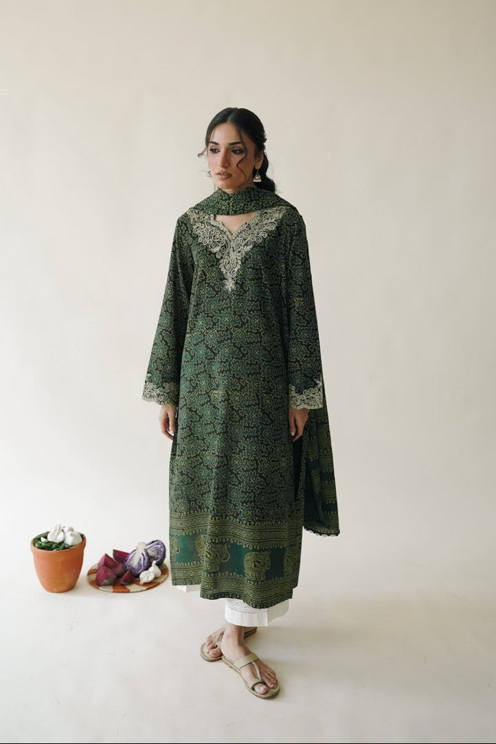 Sabz Ajrak 2 Pc Suit