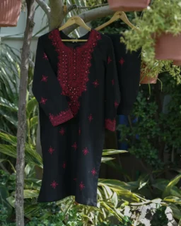 Aaina Black & Maroon