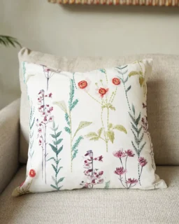 Bukhara White Emb Cushion